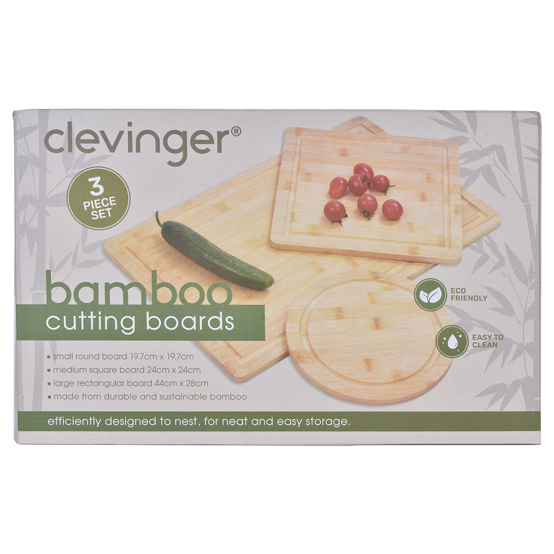 Elevate Your Kitchen Game with the 3 Pcs Bamboo Cutting Board Set