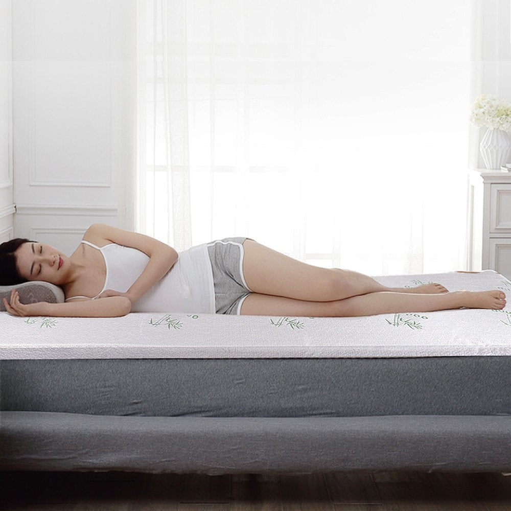 MEMORY FOAM PILLOW+8cm Memory Foam Mattress Topper with Bamboo Cover - Single Size