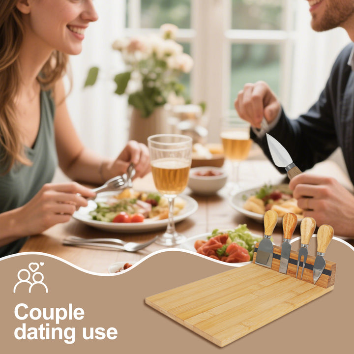 Bamboo Cheese Board and Knife Set