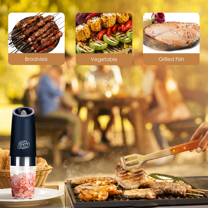 2 Pcs Gravity Sensor Electric Salt and Pepper Spice Grinder