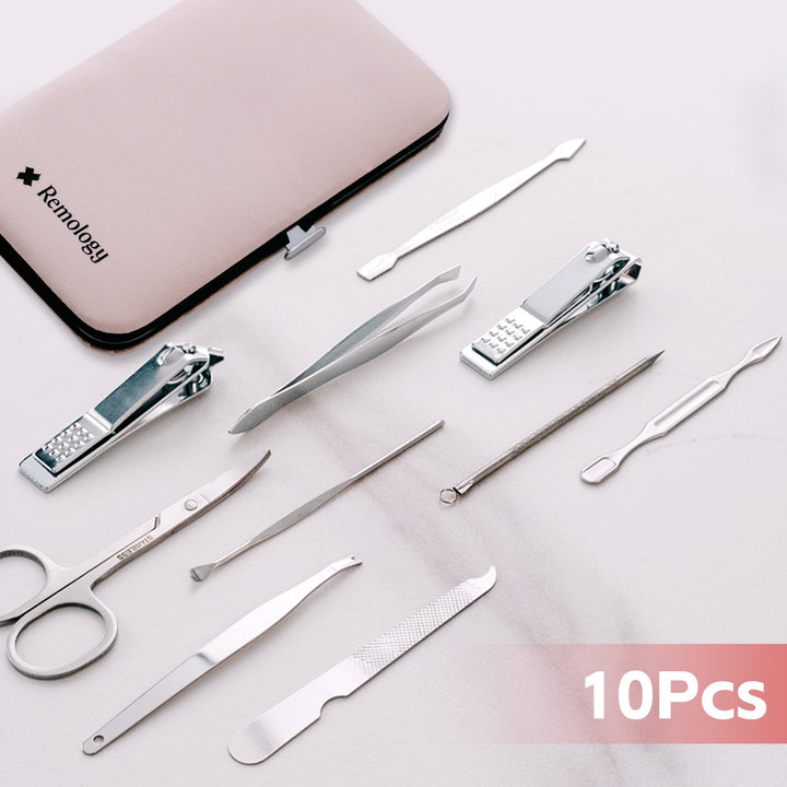 Remology Stainless Steel 10pc Manicure Set Silver
