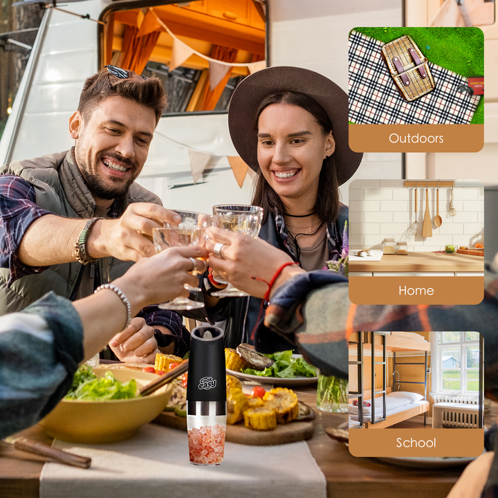 2 Pcs Gravity Sensor Electric Salt and Pepper Spice Grinder