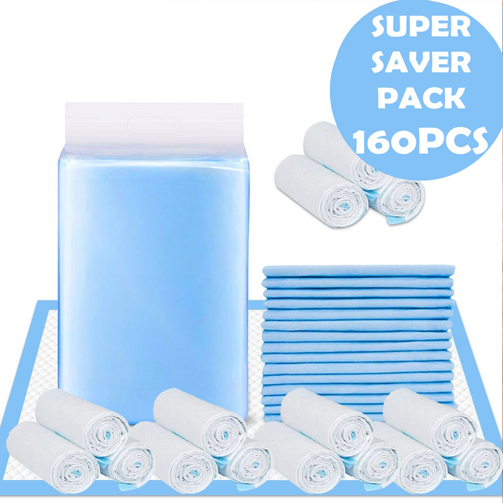 160 Pcs Adult Disposable Bed Underpads – 90 × 60 cm Ultra‑Absorbent, 4‑Layer Protection