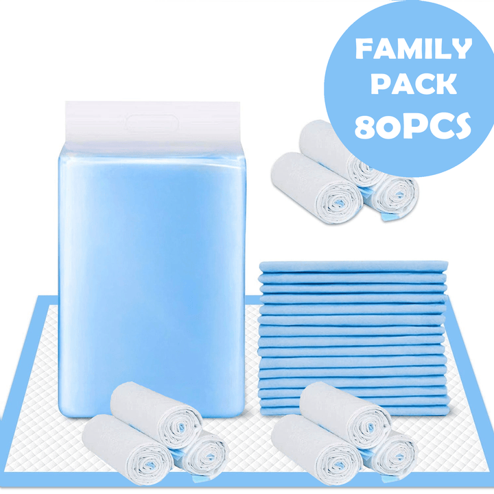 80 Pcs Adult Disposable Bed Underpads – 90 × 60 cm Super Absorbent Incontinence Sheets with Waterproof Backing