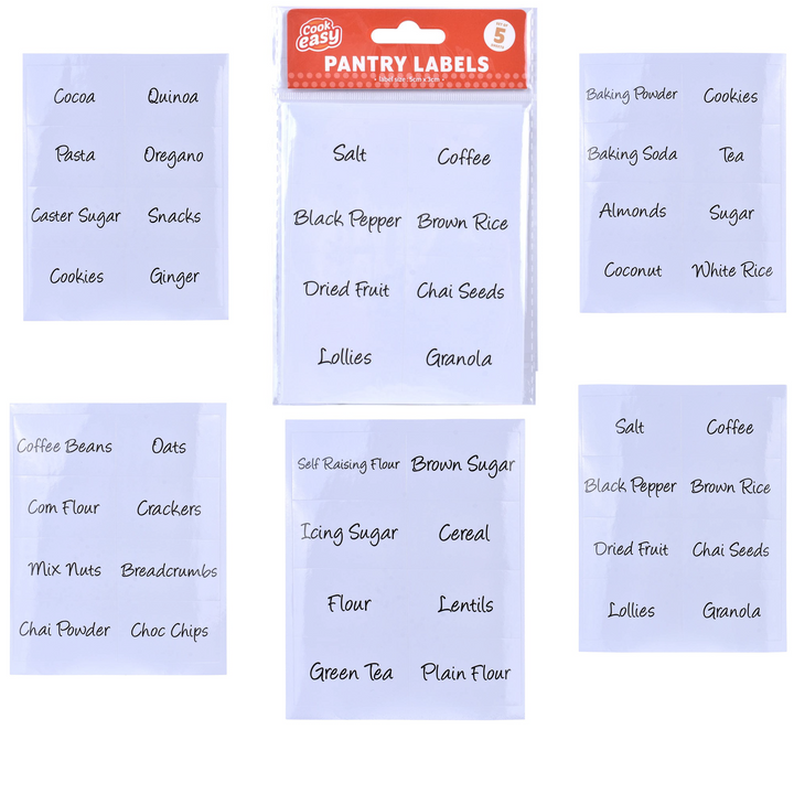 40 Pcs Cook Easy  Pantry Label Stickers