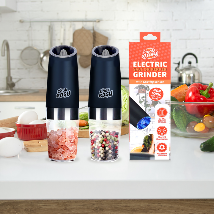 2 Pcs Gravity Sensor Electric Salt and Pepper Spice Grinder