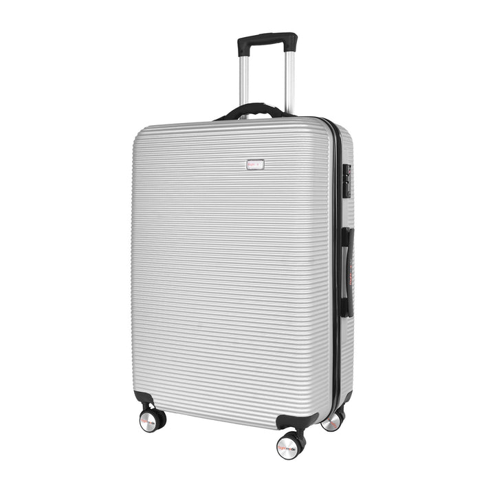 Flightmode 28" Digital Weighing Scale and USB Charging Port Lightweight Luggage Suitcase Silver