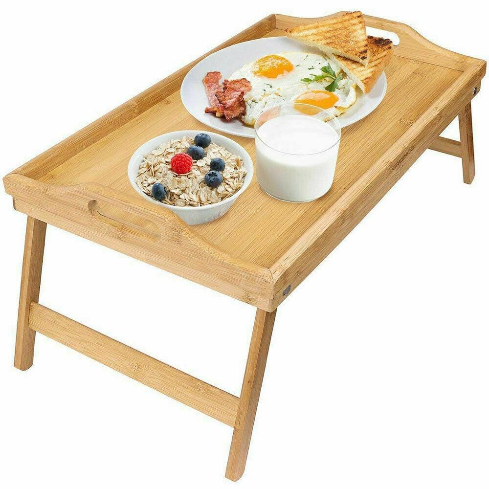 Living Today Homewares Bamboo Folding Lap Tray - Serving Bed Table