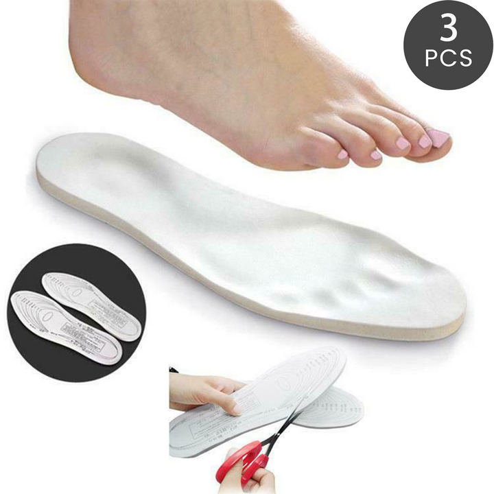 3 Pcs Unisex Memory Foam Insoles, Arch Support Pads Pair
