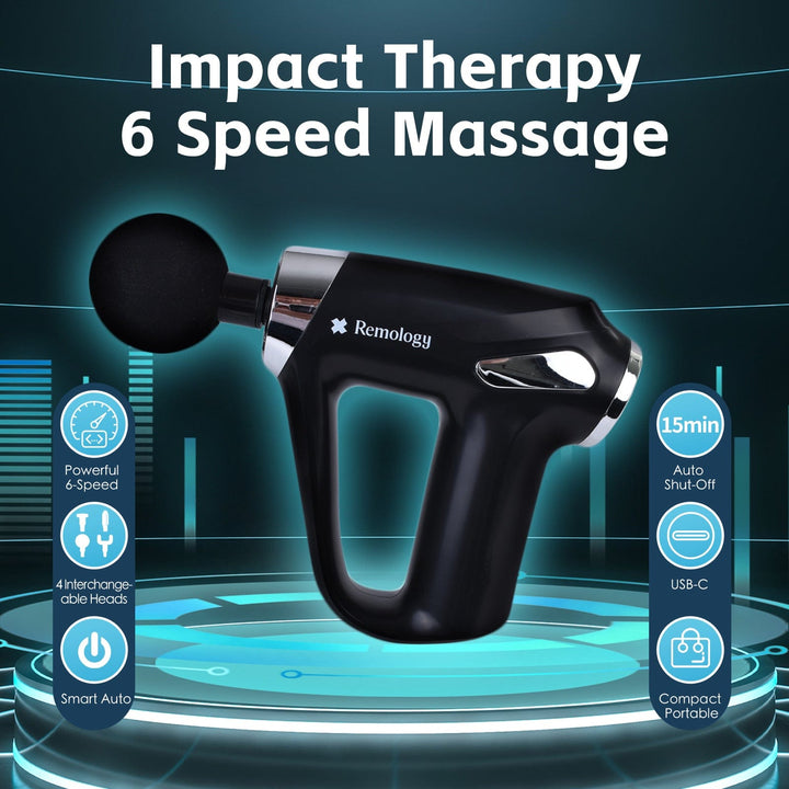 Remology personal care Remology Impact Therapy 6 Adaptive Speed USB-C Massage Gun with 4 Heads
