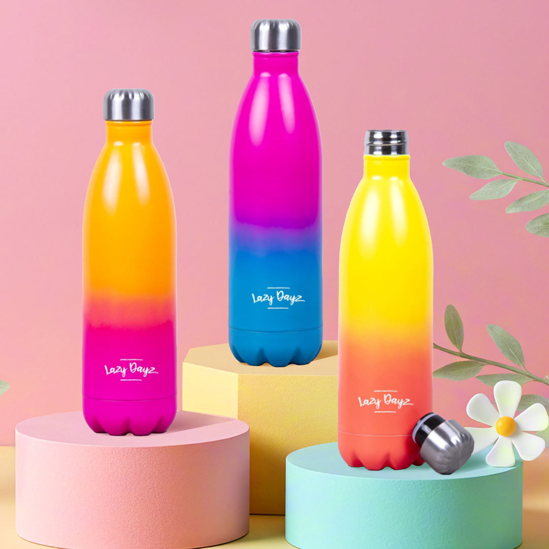 Lazy Dayz Jumbo Drink Bottle 1L - Orange Pink Ombre