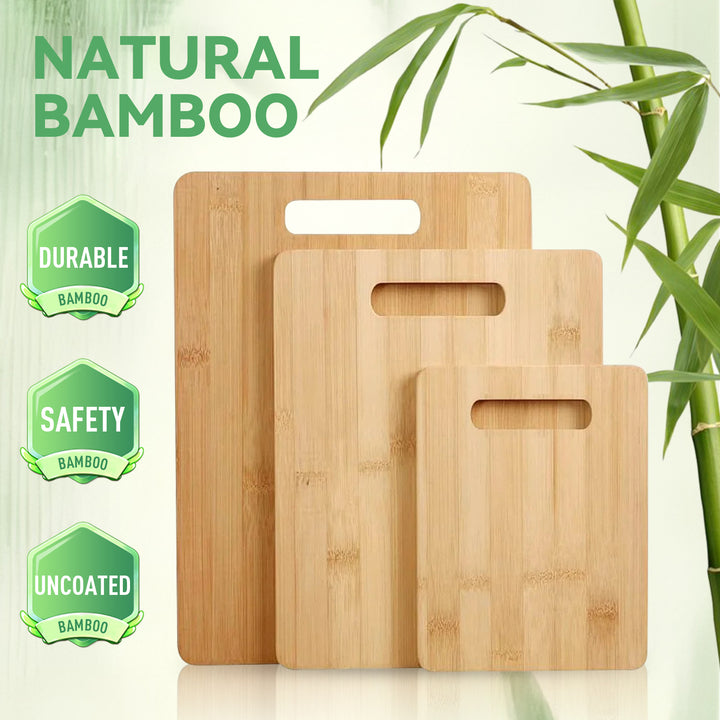 3 Pcs Bamboo Cheese Cutting & Serving Chopping Board Set