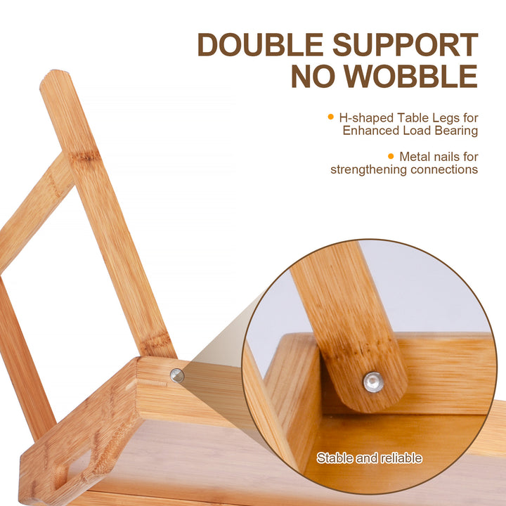 Foldable Bamboo Bed Tray / Breakfast Serving Table