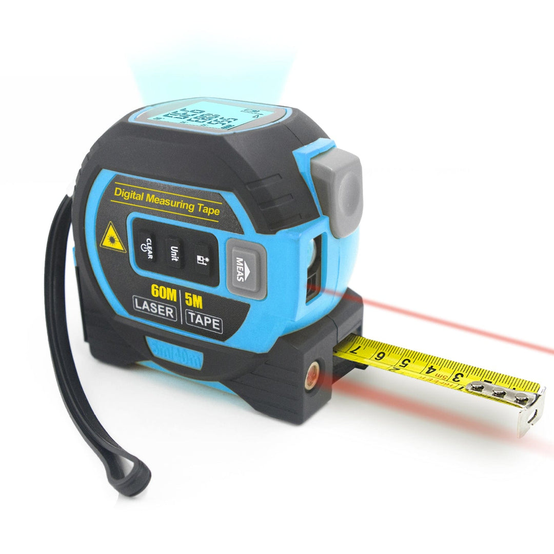 Living Today laser tape measure 60m Laser Measure, Cross-line Laser Level, 5m Tape Measure Blue