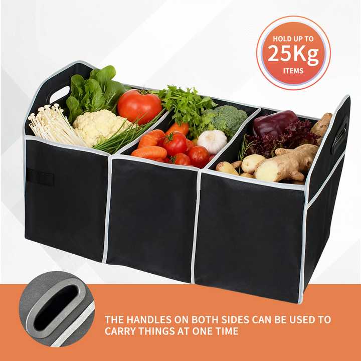 Collapsible Car Trunk Organiser with Cooler Bag