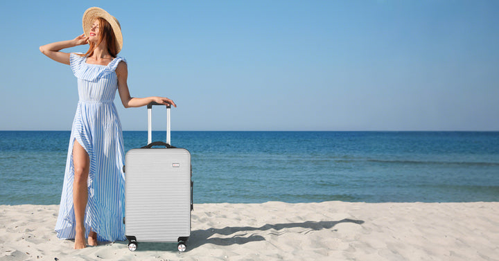 20" Digital Weighing Scale and USB Charging Port Lightweight Carry-on Luggage Suitcase Silver