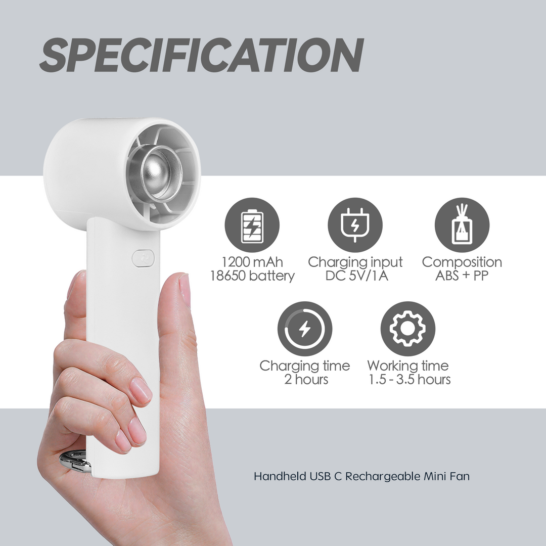 Handheld USB C Rechargeable Mini Fan