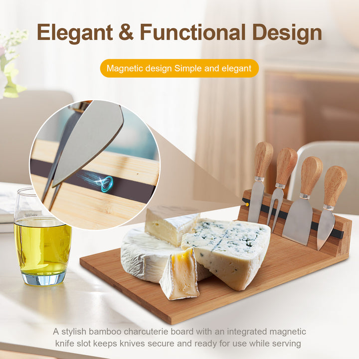 Bamboo Cheese Board and Knife Set