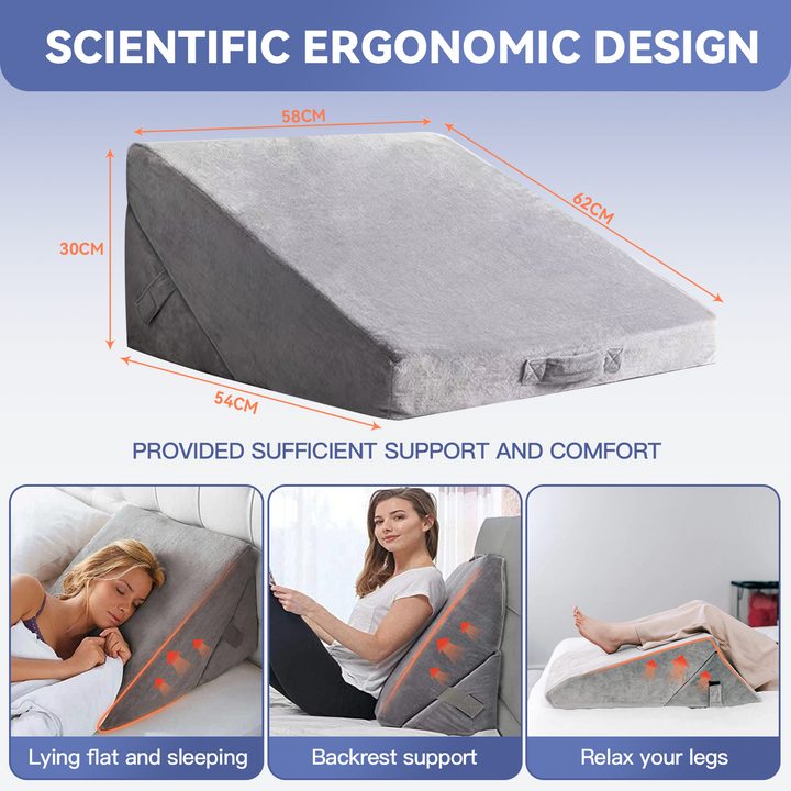 Wedge Pillow - Memory Foam Adjustable Bed Pillow