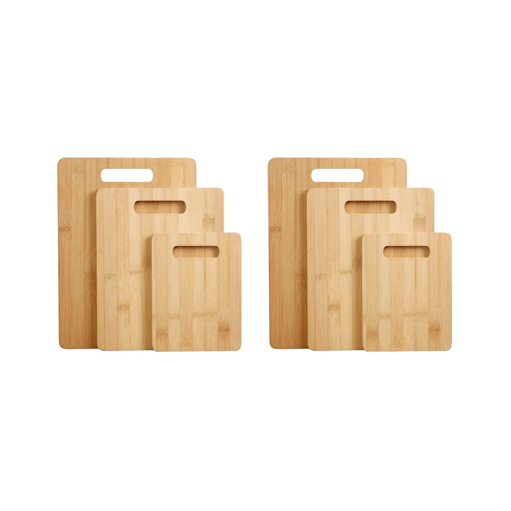 6 Pcs Bamboo Cheese Cutting & Serving Chopping Board Set