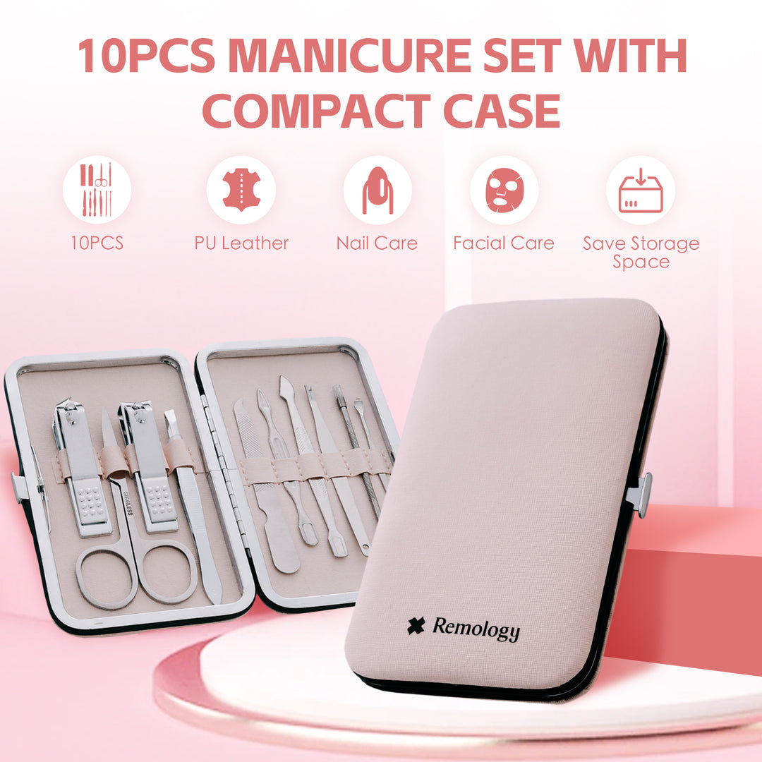 Remology Stainless Steel 10pc Manicure Set Silver