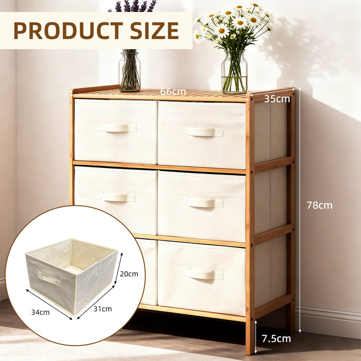 6 Drawer Bamboo Storage Chest