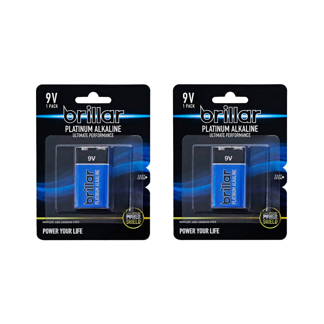 Brillar General Purpose Batteries Brillar 9V Platinum Alkaline Battery 2 Pack