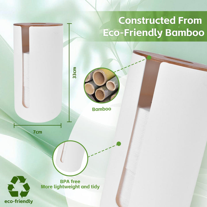 Clevinger bathroom accessories Bamboo Lid Toilet Roll Storage Holder