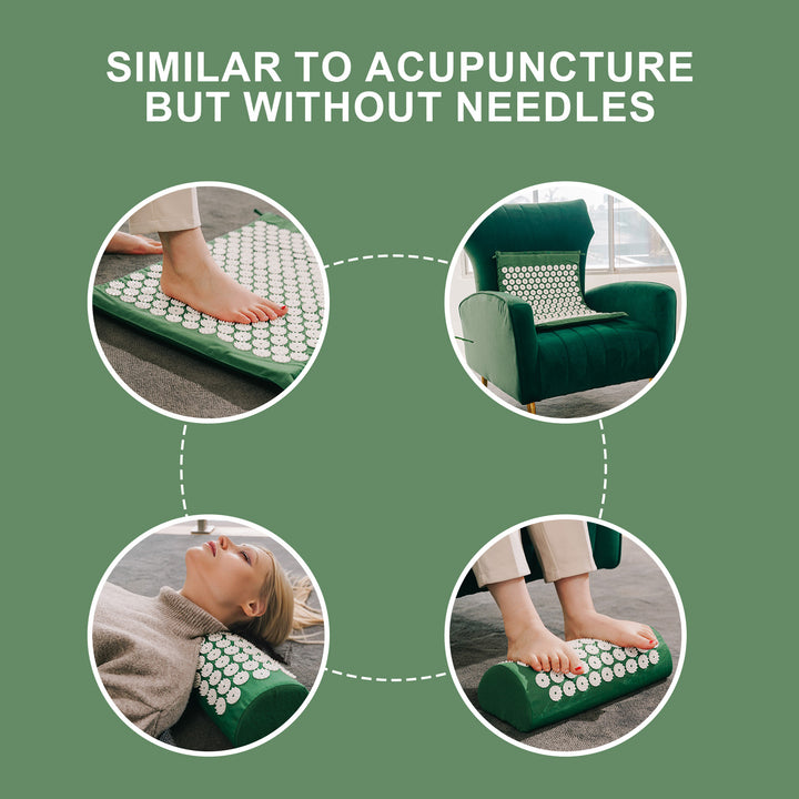 Acupressure Mat and Pillow Set with Bag