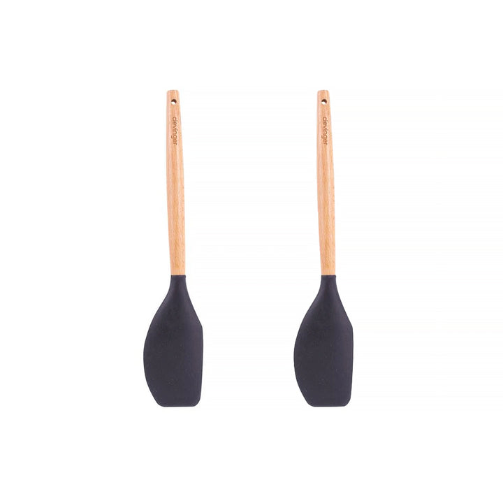 2pcs Beechwood & silicone spatula charcoal