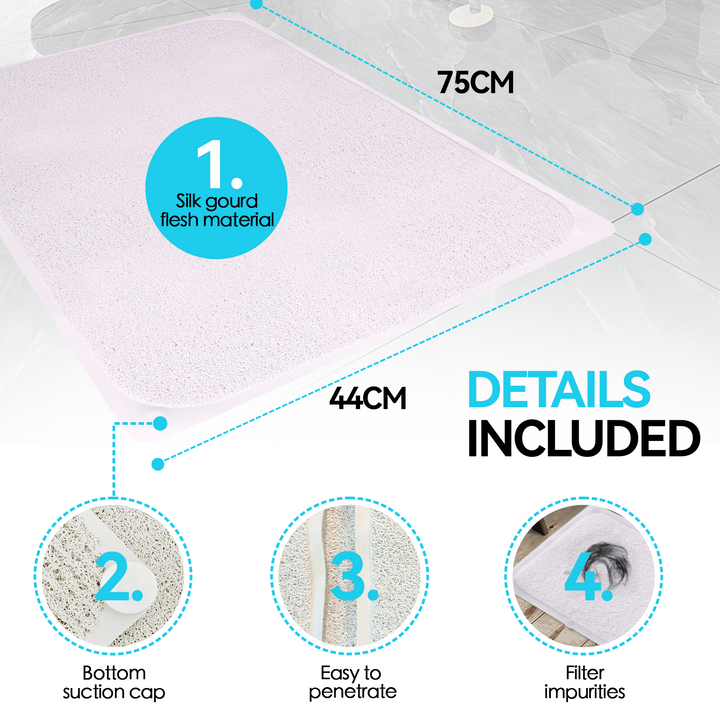 Non Slip Loofah Shower Bathtub Mat Bathroom Safe Mat Extra Large 75 x 44 CM