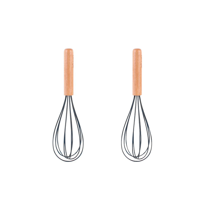 2pcs Beechwood & silicone whisk charcoal