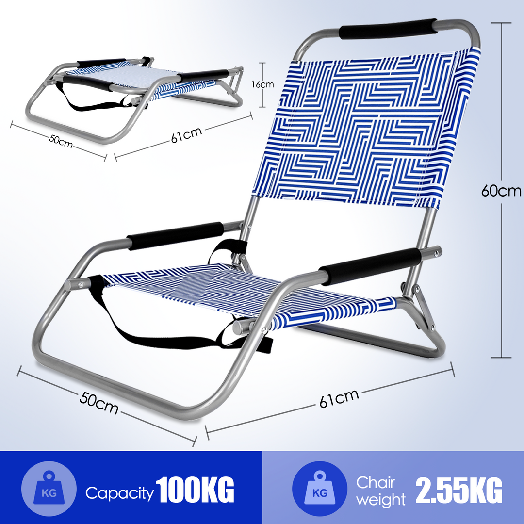 2pc Lazy Dayz Foldable Beach Chair - Makena