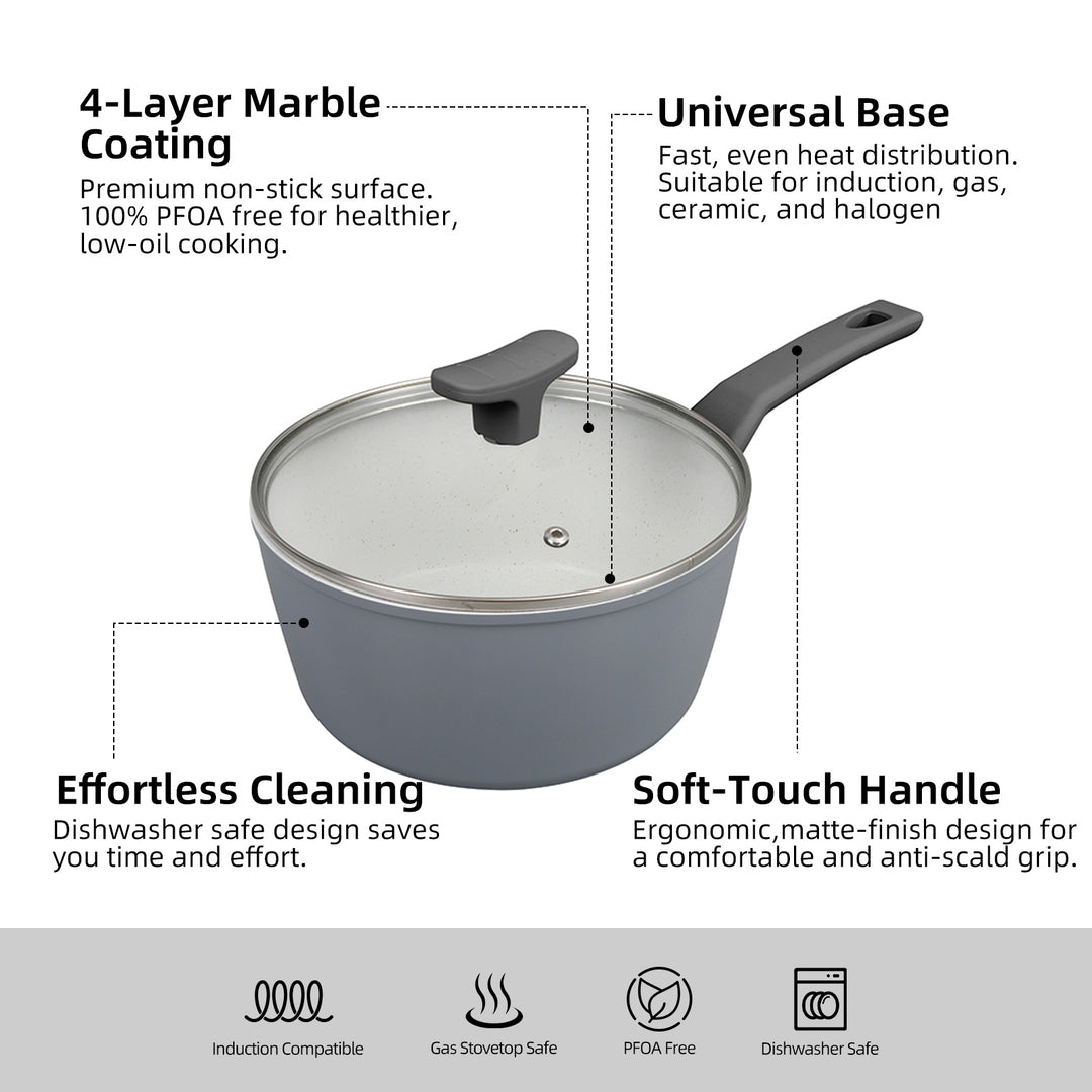 NON-STICK SAUCEPAN WITH LID - 20CM
