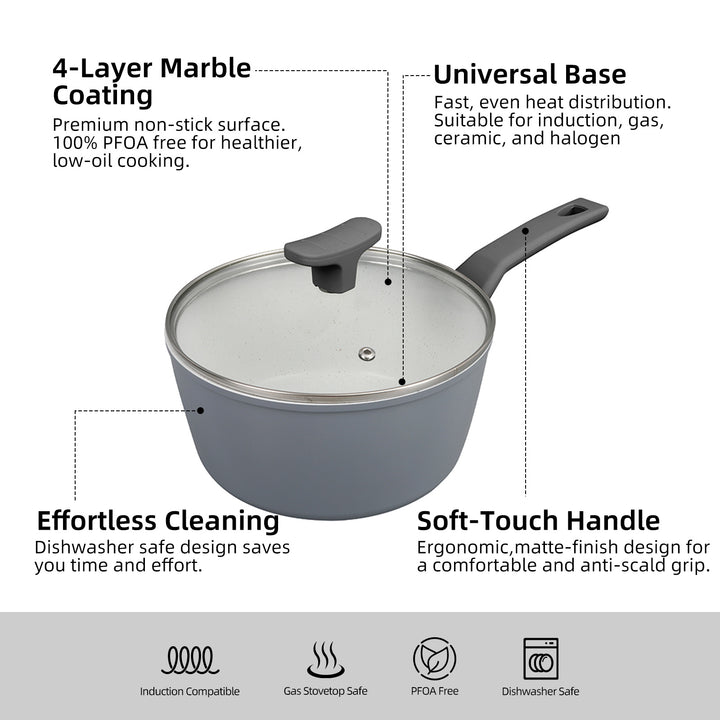 NON-STICK SAUCEPAN WITH LID - 20CM