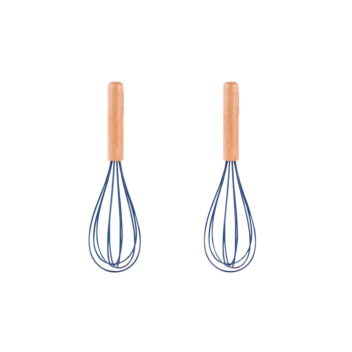 2pcs Beechwood & silicone whisk navy