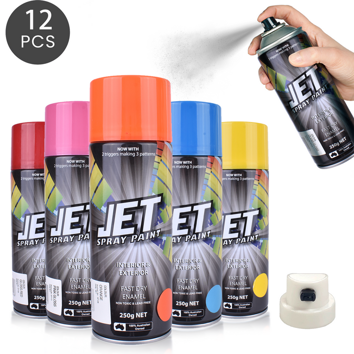 12 Pcs 250g Spray Paint Can For Interior and Exterior 26 colours Fast Dry