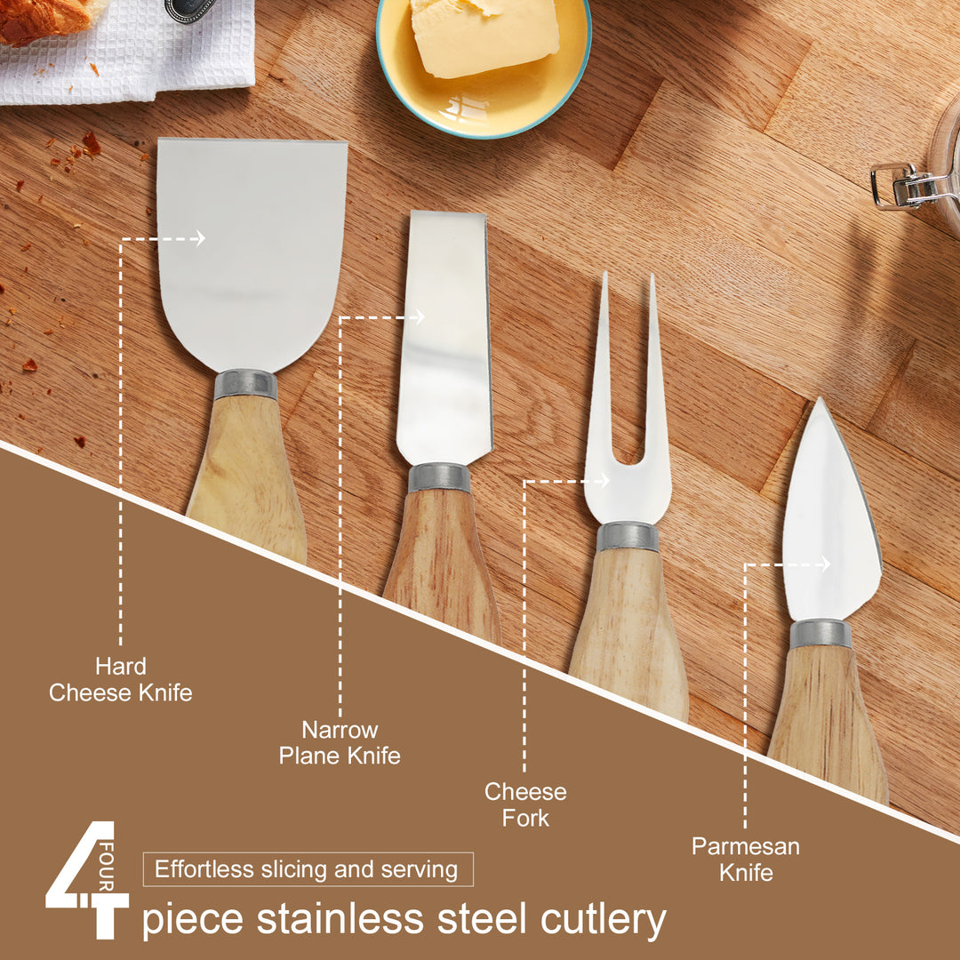 Bamboo Cheese Board and Knife Set