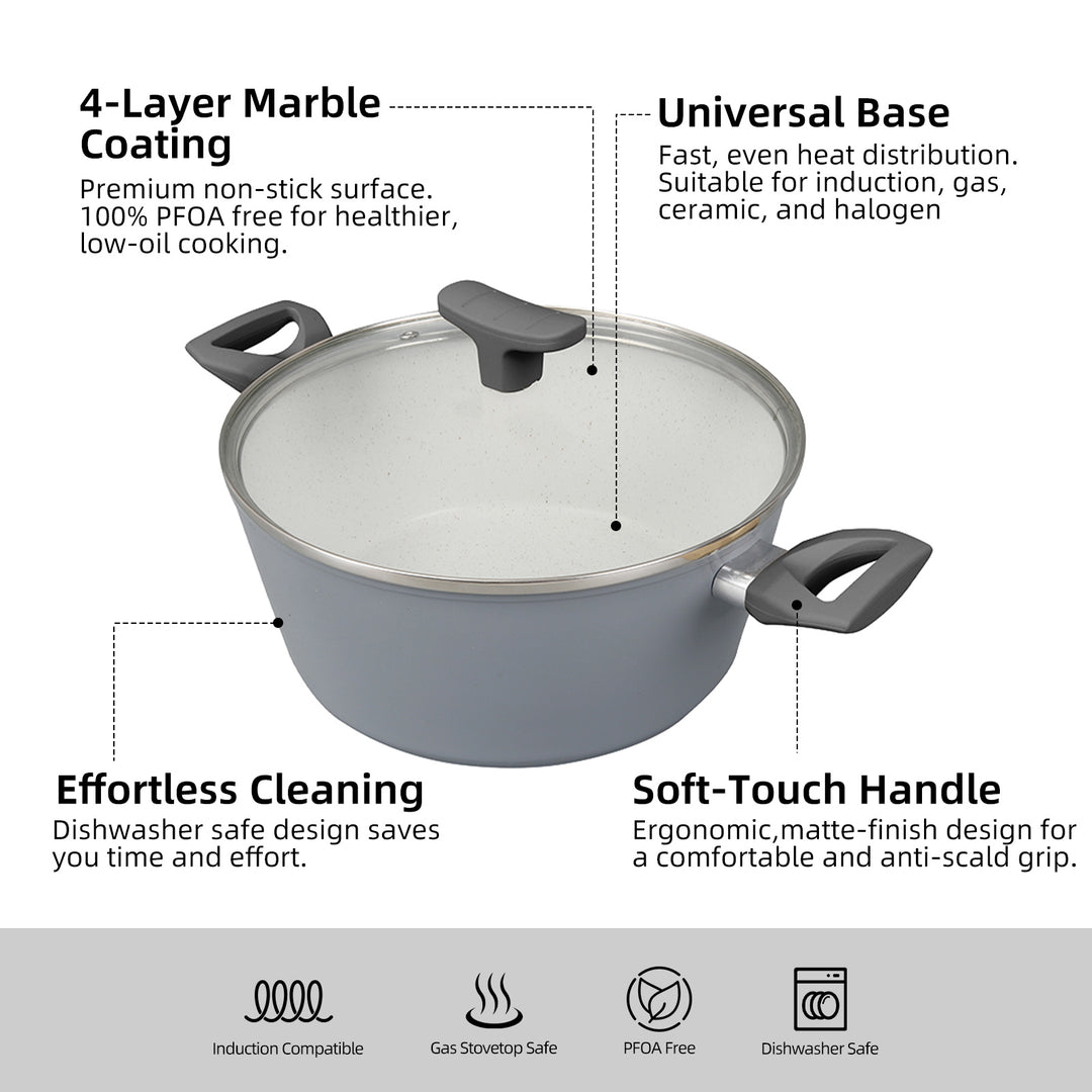 CLEVINGER 24CM NON-STICK CASSEROLE WITH LID