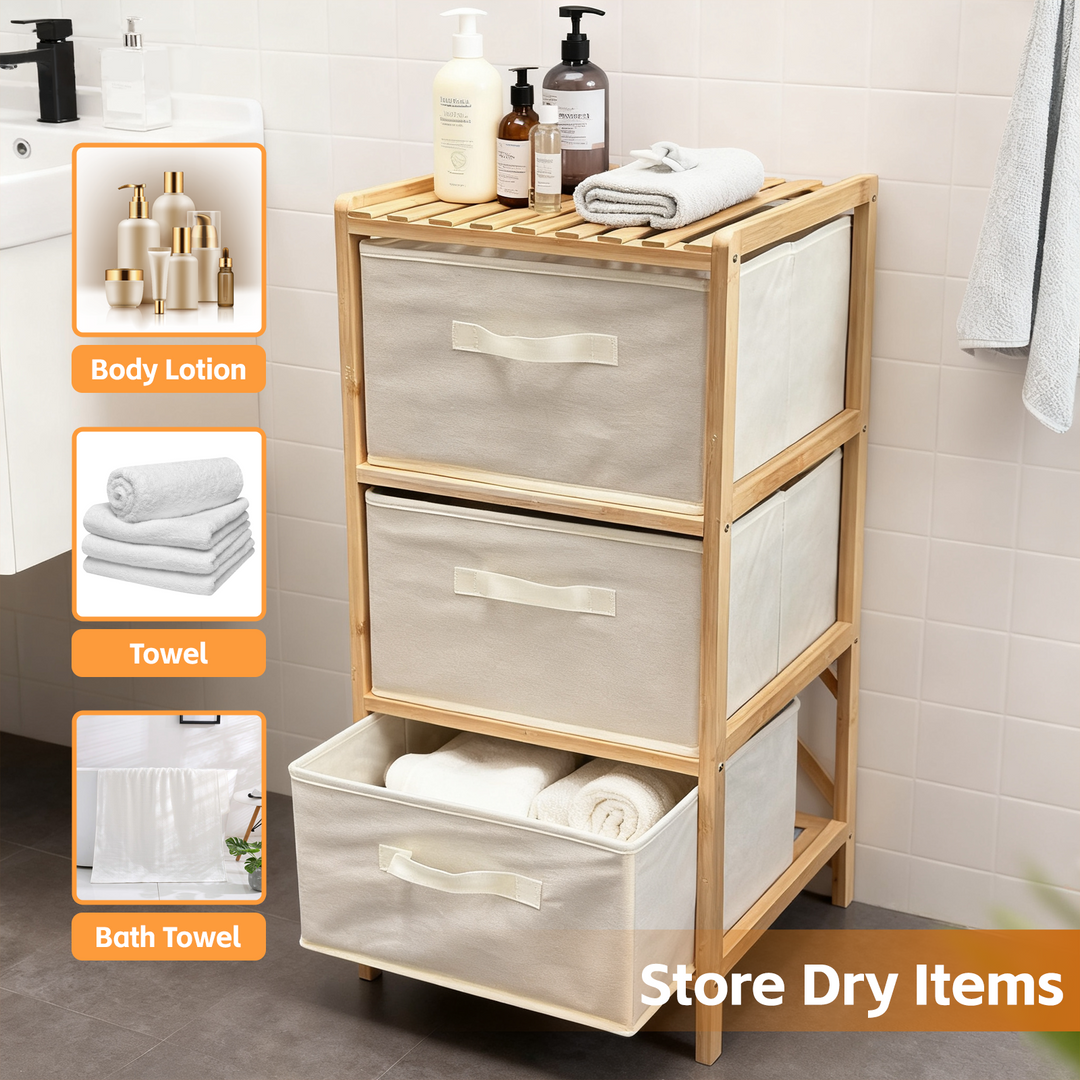 3 Drawer Bammboo Storage Chest