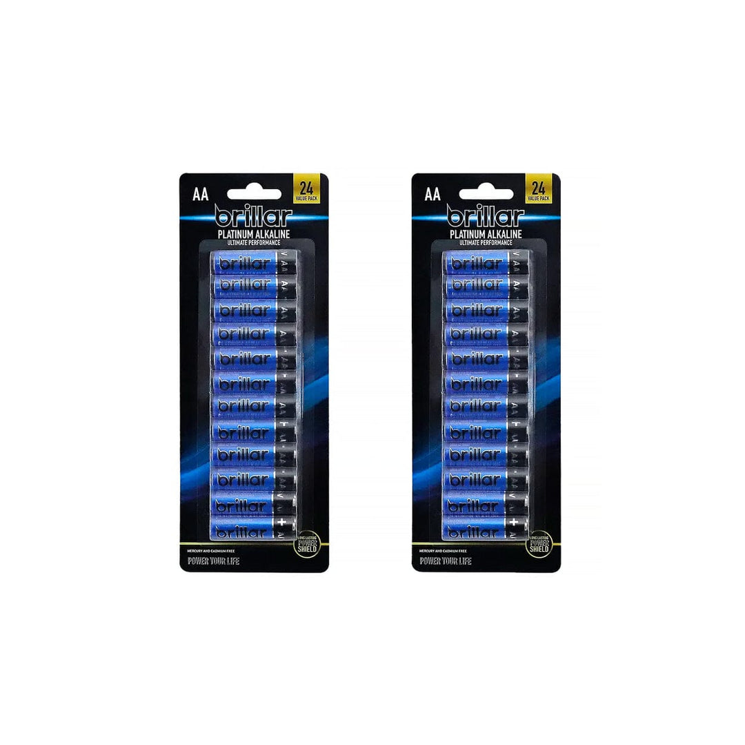 Brillar General Purpose Batteries 48 Pcs Brillar AA Platinum Alkaline Batteries