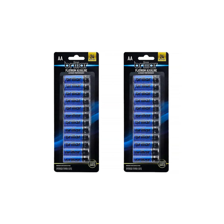 Brillar General Purpose Batteries 48 Pcs Brillar AA Platinum Alkaline Batteries