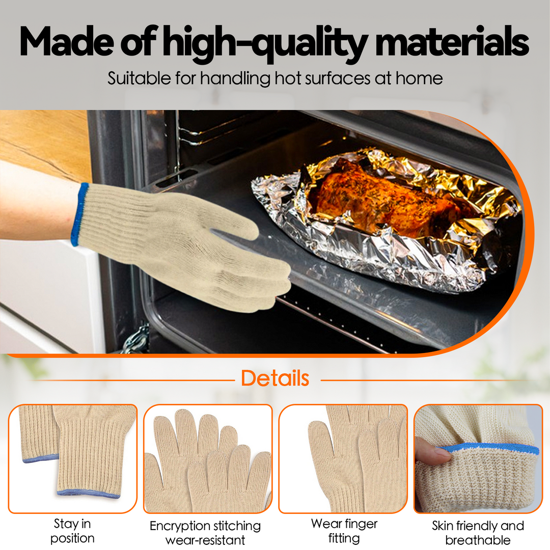 3 Pairs Oven Mitt BBQ Grill Gloves Heat Resistant Kitchen Hot Cooking Surfaces