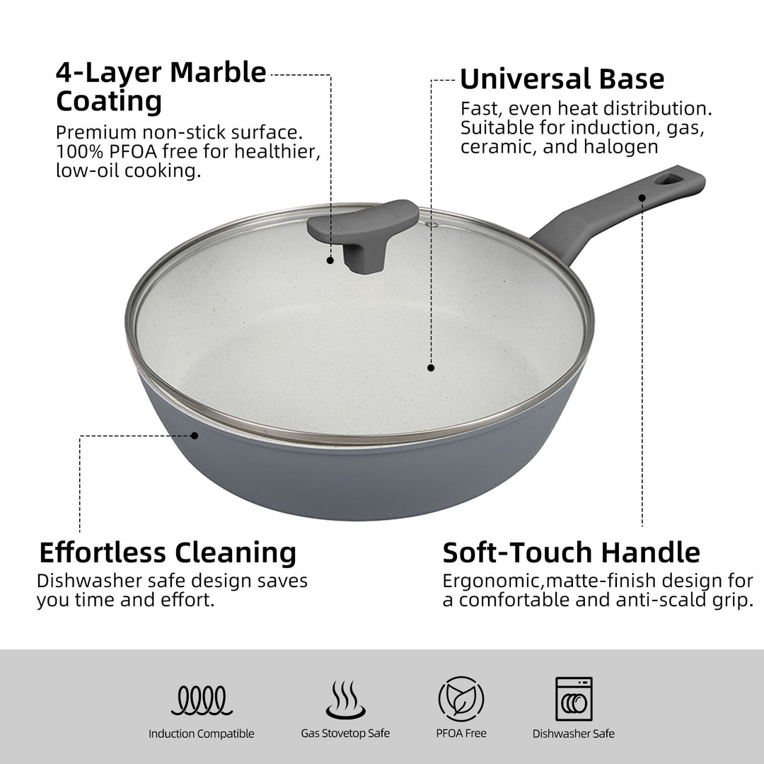 CLEVINGER 28CM NON-STICK SAUTE PAN WITH LID
