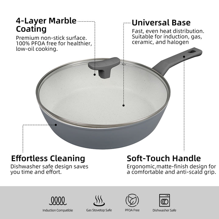 CLEVINGER 28CM NON-STICK SAUTE PAN WITH LID