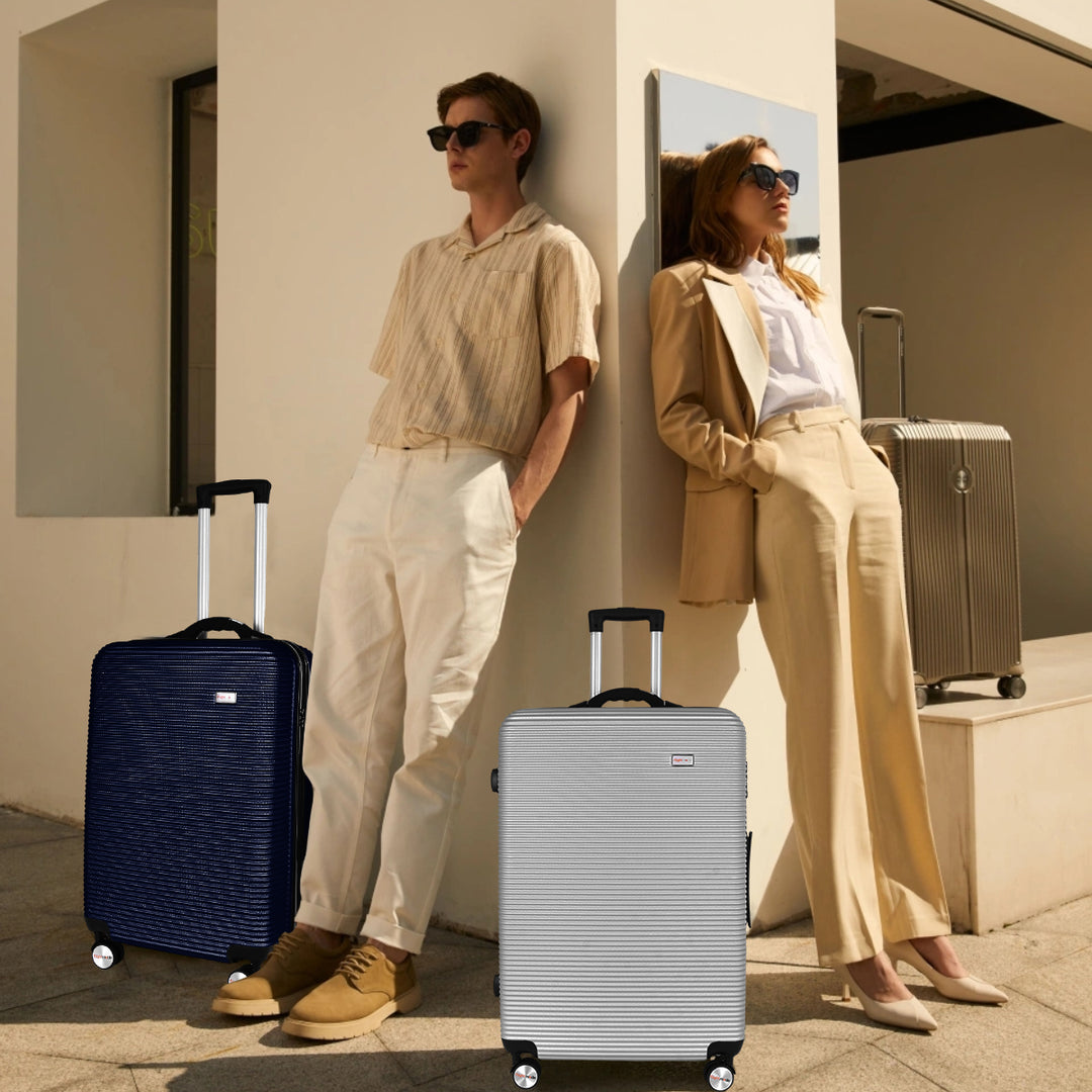 20" Digital Weighing Scale and USB Charging Port Lightweight Carry-on Luggage Suitcase Silver