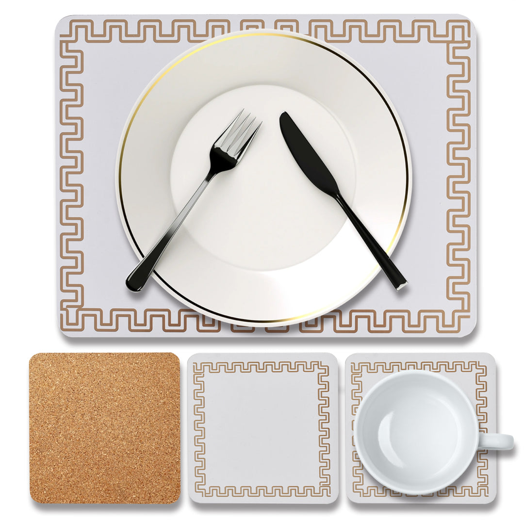 Clevinger Set of 4 MDF Coasters Gold Border