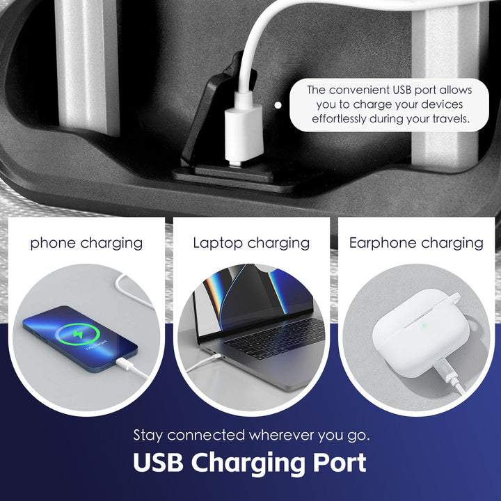 Flightmode 28" Digital Weighing Scale and USB Charging Port Lightweight Luggage Suitcase Blue