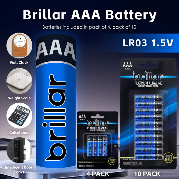 8 Pcs Brillar AAA Platinum Alkaline Batteries