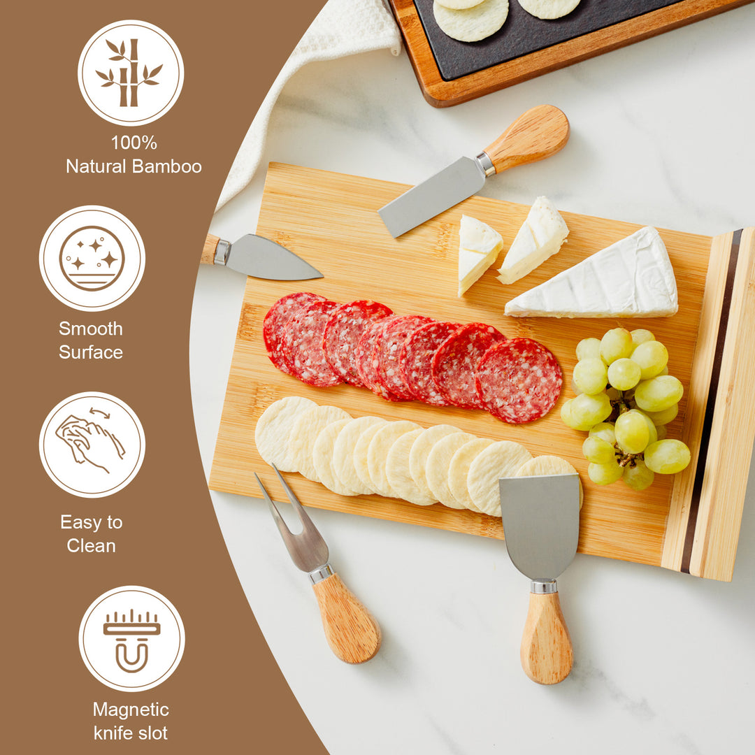 Bamboo Cheese Board and Knife Set
